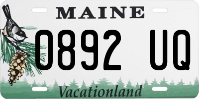 ME license plate 0892UQ