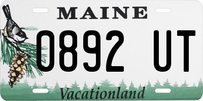 ME license plate 0892UT