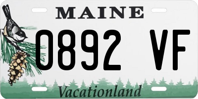 ME license plate 0892VF