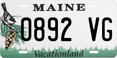 ME license plate 0892VG