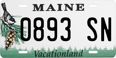 ME license plate 0893SN