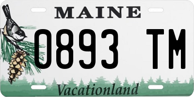 ME license plate 0893TM