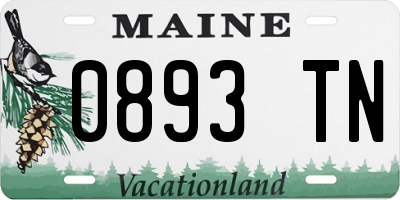 ME license plate 0893TN