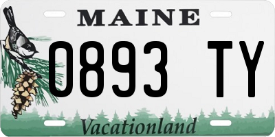 ME license plate 0893TY