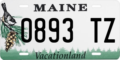 ME license plate 0893TZ