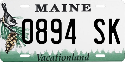 ME license plate 0894SK