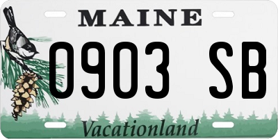 ME license plate 0903SB