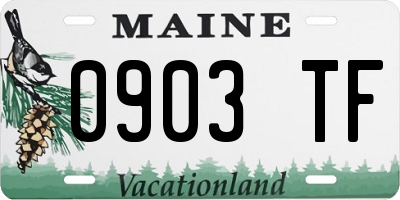 ME license plate 0903TF