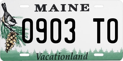 ME license plate 0903TO