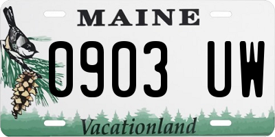 ME license plate 0903UW