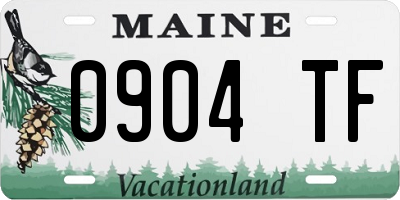 ME license plate 0904TF