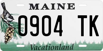 ME license plate 0904TK