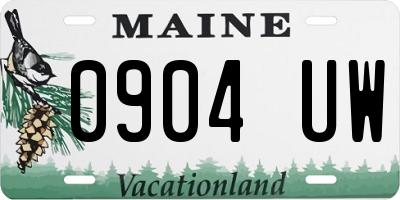 ME license plate 0904UW