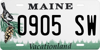 ME license plate 0905SW