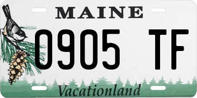ME license plate 0905TF