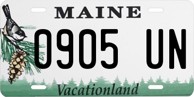 ME license plate 0905UN