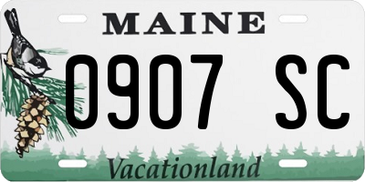 ME license plate 0907SC