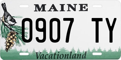 ME license plate 0907TY