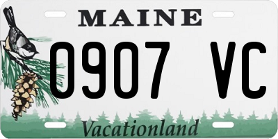 ME license plate 0907VC
