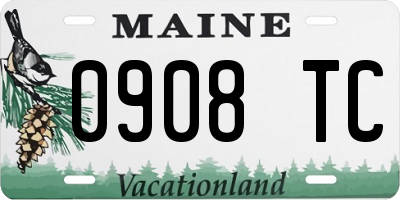 ME license plate 0908TC