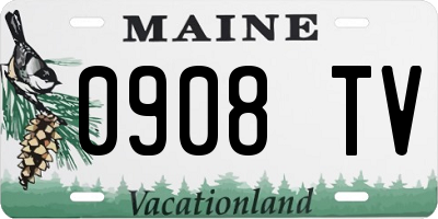 ME license plate 0908TV