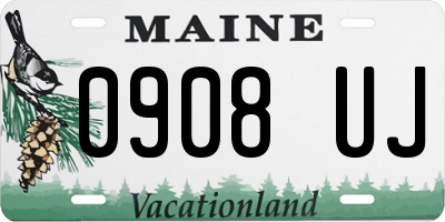 ME license plate 0908UJ