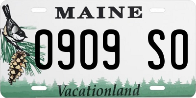 ME license plate 0909SO