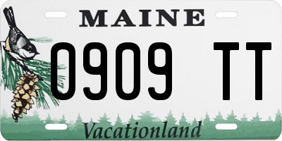 ME license plate 0909TT