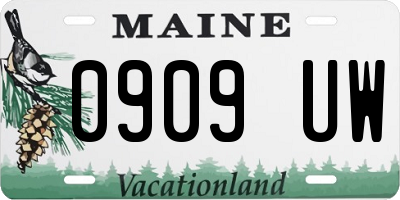 ME license plate 0909UW