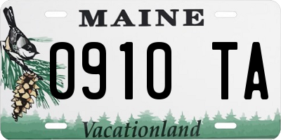 ME license plate 0910TA