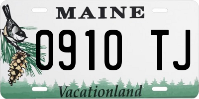 ME license plate 0910TJ