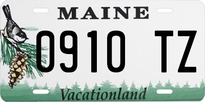 ME license plate 0910TZ