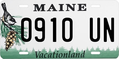 ME license plate 0910UN