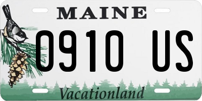 ME license plate 0910US