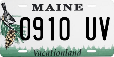 ME license plate 0910UV