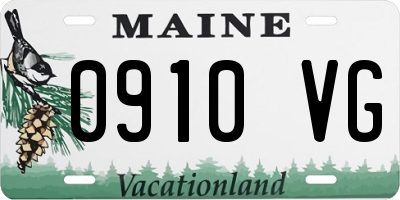 ME license plate 0910VG