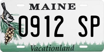 ME license plate 0912SP
