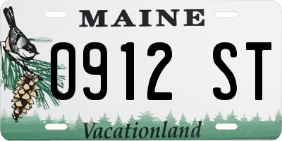 ME license plate 0912ST