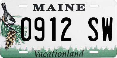 ME license plate 0912SW