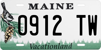 ME license plate 0912TW