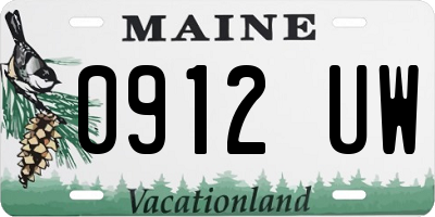 ME license plate 0912UW