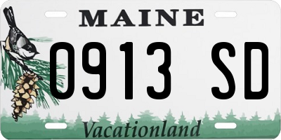 ME license plate 0913SD