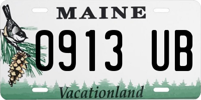 ME license plate 0913UB