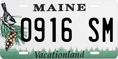 ME license plate 0916SM