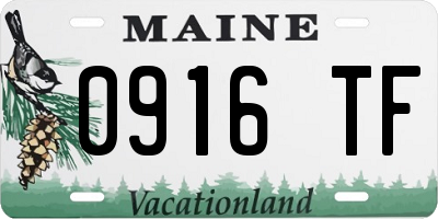 ME license plate 0916TF