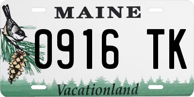 ME license plate 0916TK