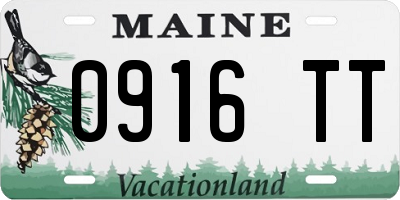 ME license plate 0916TT