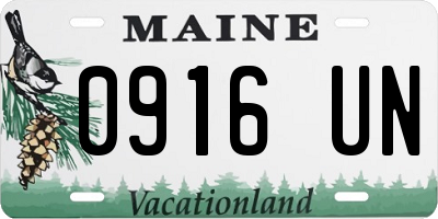 ME license plate 0916UN