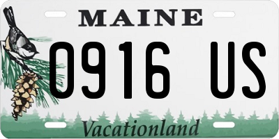 ME license plate 0916US