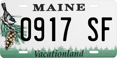 ME license plate 0917SF